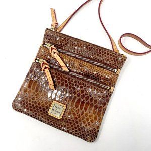Dooney & Bourke Snake-Print Northstyle Triple Zip Crossbody Letter Carrier Purse